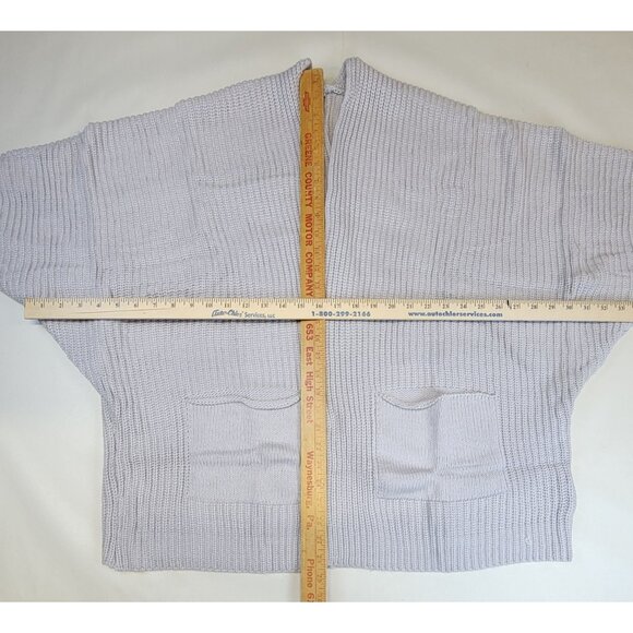 Cardigan Soft Light Gray Knit Loose Fit Pockets Open Front Womens XL NEW - Picture 8 of 8